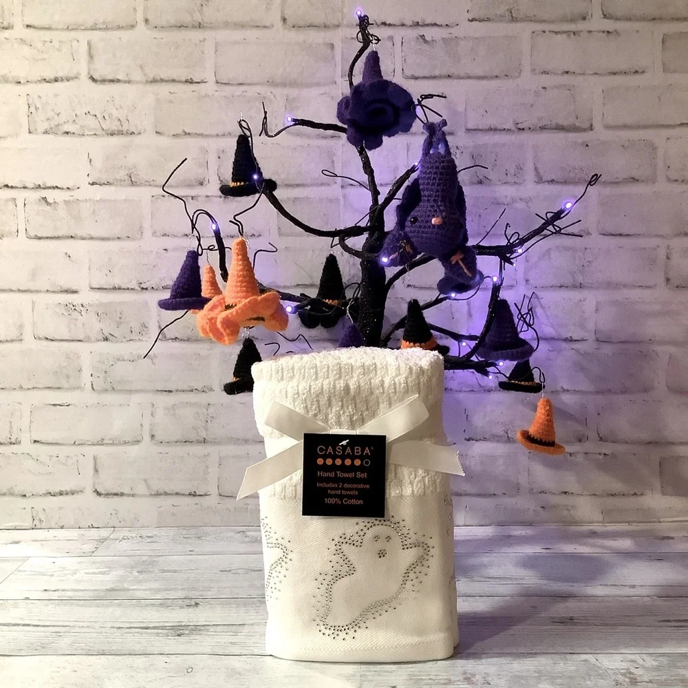 Casaba 2Pk Gem Stone Ghosts Hand Towels
